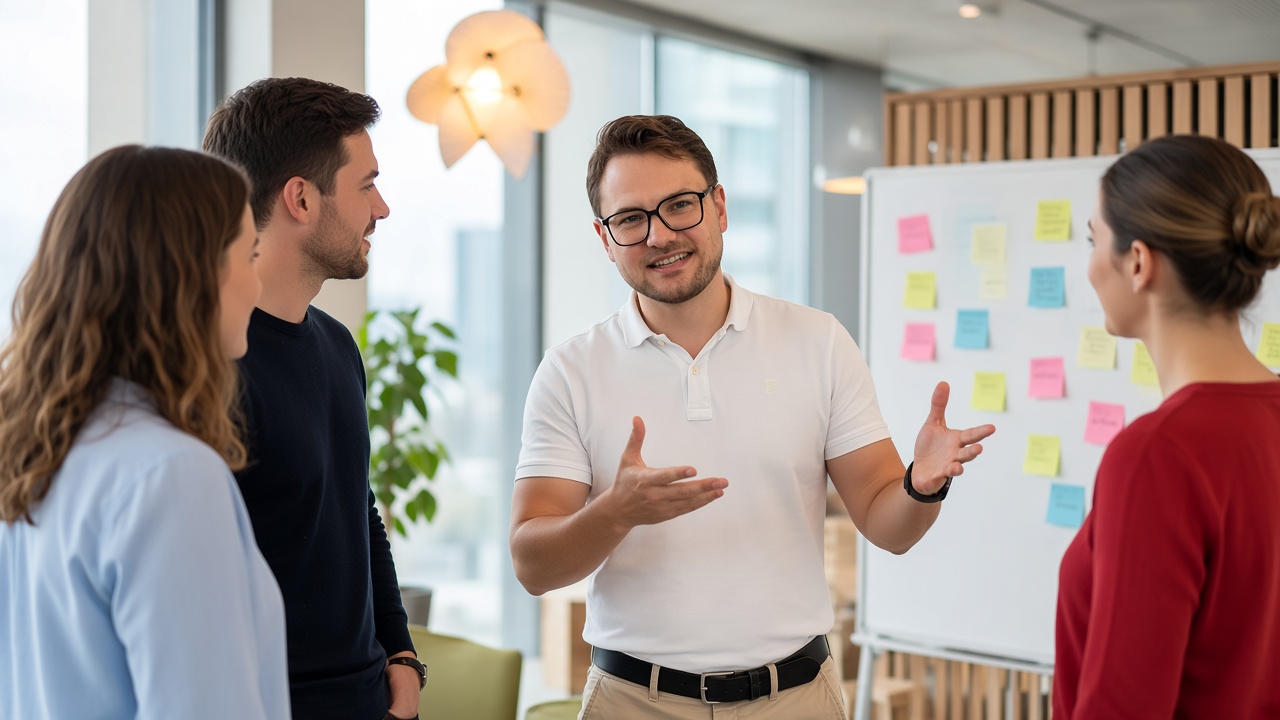 Oliver Lach moderiert einen Workshop